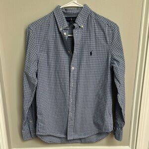 Ralph Lauren Blue Checkered Button Down Shirt